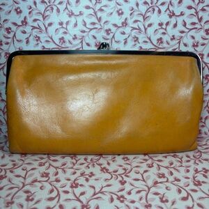 HOBO Mustard Yellow Lauren Leather Wallet